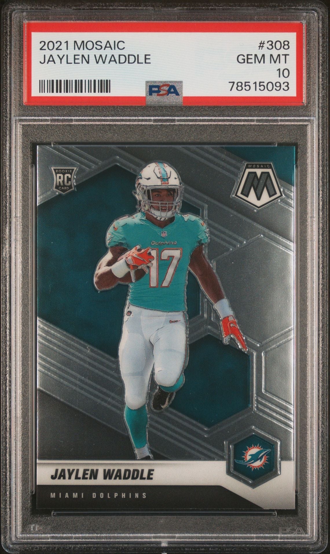 2021 Panini Mosaic Jaylen Waddle PSA 10