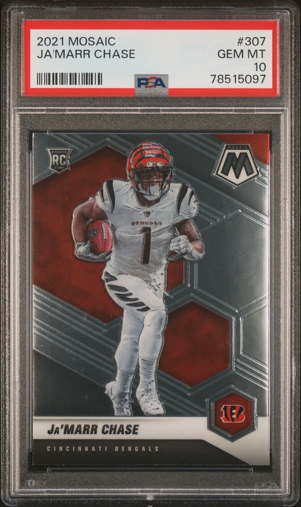 2021 Panini Mosaic Ja’Marr Chase RC PSA 10