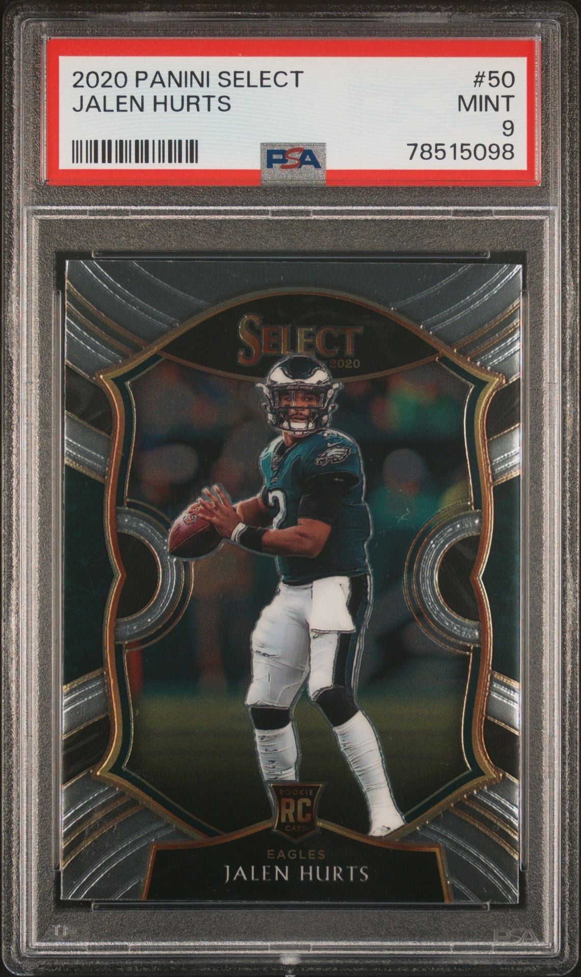 2020 Panini Select #50 Jalen Hurts RC PSA 9