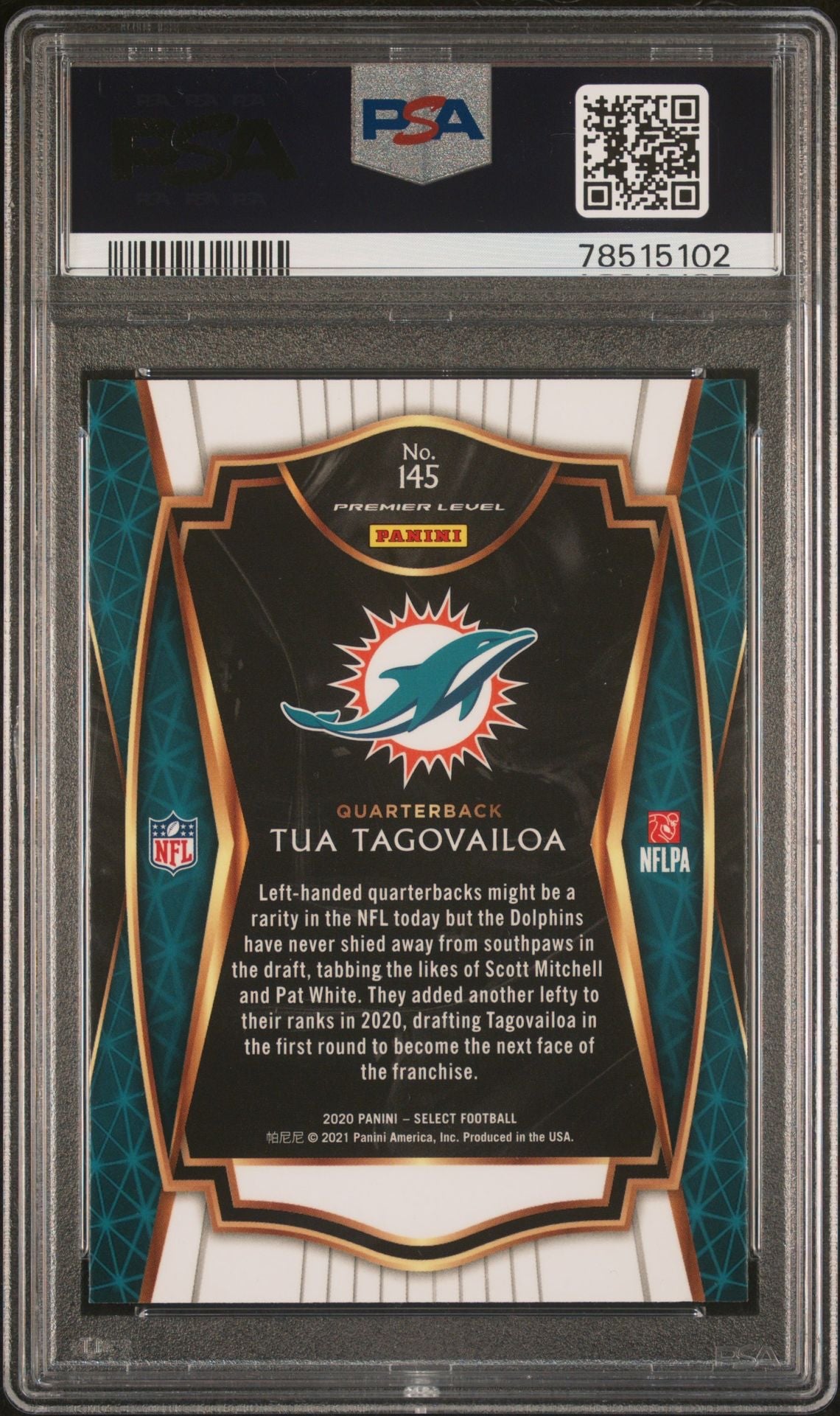 2020 Panini Select Tua Tagovailoa RC PSA 10