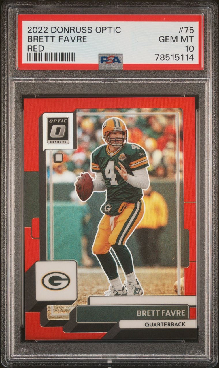 2022 Panini Optic Brett Favre Red /99 PSA 10