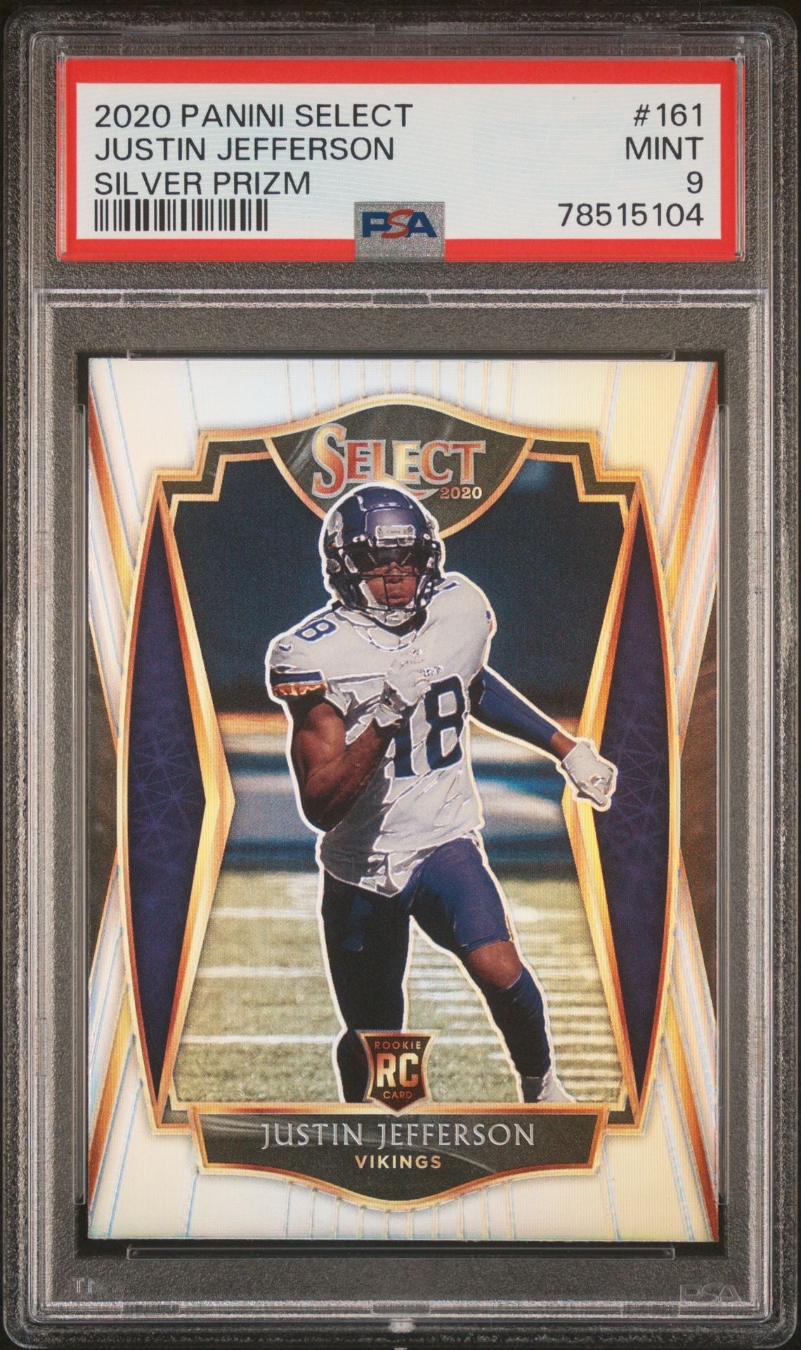 2020 Panini Select Silver Prizm Justin Jefferson RC PSA 9