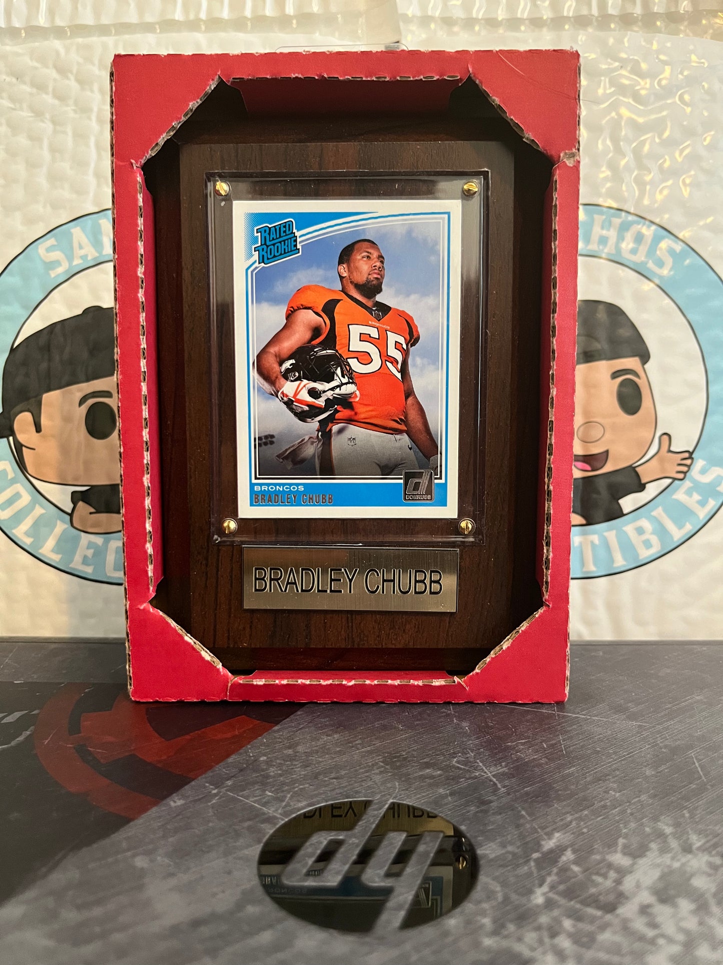 2018 Panini Donruss Rated Rookie Bradley Chubb Plaque