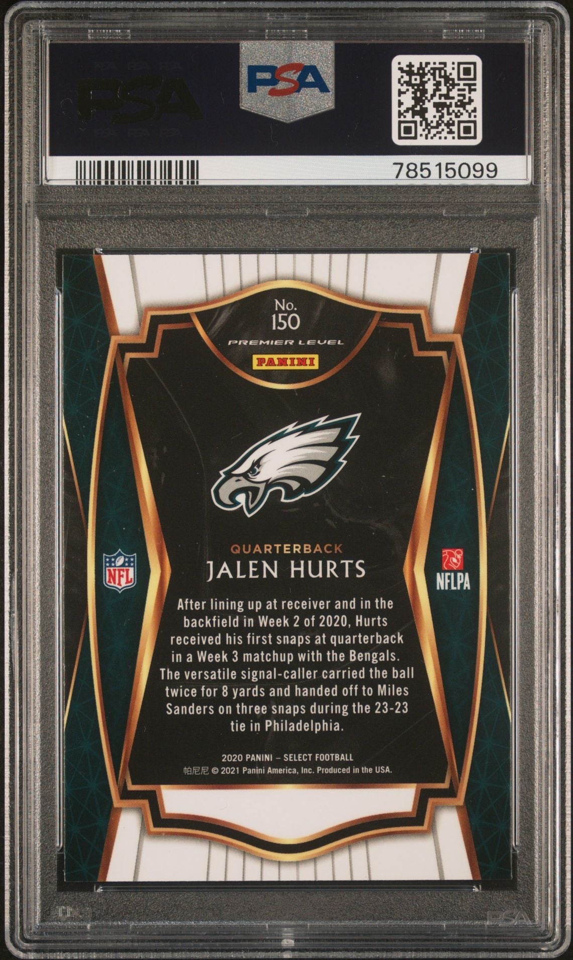 2020 Panini Select #150 Jalen Hurts PSA 9