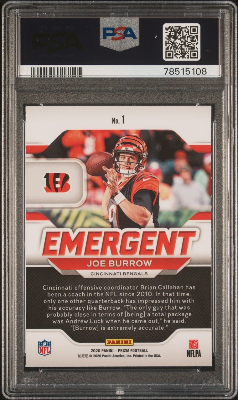 2020 Panini Prizm Emergent Joe Burrow PSA 10